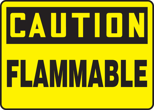 OSHA Caution Safety Sign: Flammable 10" x 14" Adhesive Vinyl 1/Each - MCHL603VS