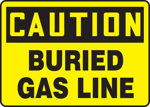 OSHA Caution Safety Sign: Buried Gas Line 10" x 14" Adhesive Vinyl 1/Each - MCHL625VS