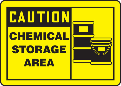 OSHA Caution Safety Sign: Chemical Storage Area 10" x 14" Aluminum 1/Each - MCHL642VA