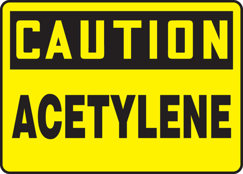 OSHA Caution Safety Sign: Acetylene 10" x 14" Accu-Shield 1/Each - MCHL660XP