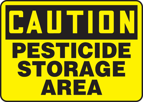 OSHA Caution Safety Sign: Pesticide Storage Area 10" x 14" Adhesive Vinyl 1/Each - MCHL670VS