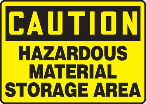 OSHA Caution Safety Sign: Hazardous Material Storage Area 10" x 14" Adhesive Vinyl 1/Each - MCHL675VS