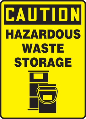 OSHA Caution Safety Sign: Hazardous Waste Storage 14" x 10" Aluma-Lite 1/Each - MCHL717XL