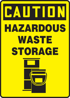 OSHA Caution Safety Sign: Hazardous Waste Storage 14" x 10" Accu-Shield 1/Each - MCHL717XP