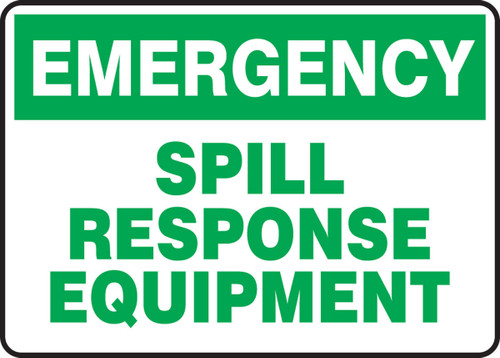 Emergency Chemical Safety Sign: Spill Response Equipment 10" x 14" Plastic - MCHL907VP