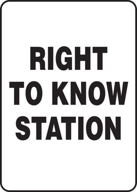 Safety Sign: Right To Know Station 14" x 10" Plastic 1/Each - MCHM520VP