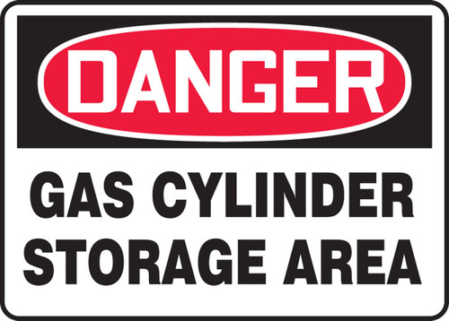 OSHA Danger Safety Sign: Gas Cylinder Storage Area 10" x 14" Aluma-Lite 1/Each - MCPG003XL