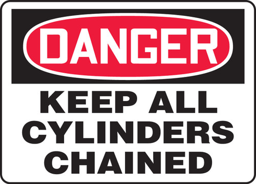 OSHA Danger Safety Sign: Keep All Cylinders Chained 10" x 14" Plastic 1/Each - MCPG028VP