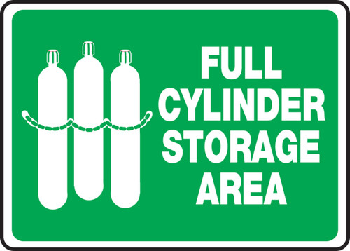 Safety Sign: Full Cylinder Storage Area 10" x 14" Dura-Plastic 1/Each - MCPG515XT