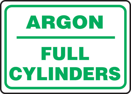 Safety Sign: Argon - Full Cylinders 10" x 14" Dura-Fiberglass 1/Each - MCPG534XF