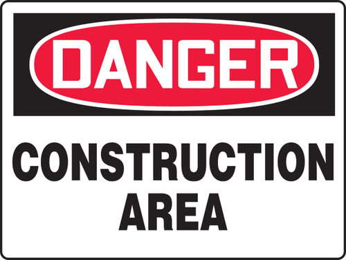 BIGSigns OSHA Danger Safety Sign: Construction Area 18" x 24" Adhesive Vinyl 1/Each - MCRT100VS