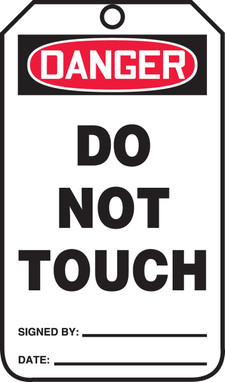 OSHA Danger Safety Tag: Do Not Touch Standard Back A PF-Cardstock 25/Pack - MDT117CTP