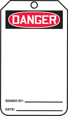 OSHA Danger Safety Tag: (Blank) PF-Cardstock - MDT260CTP