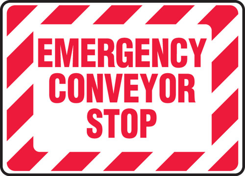 Safety Sign: Emergency Conveyor Stop 10" x 14" Accu-Shield 1/Each - MECN500XP