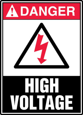 ANSI Danger Safety Sign: High Voltage 14" x 10" Plastic 1/Each - MELC062VP