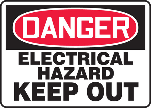 OSHA Danger Safety Sign: Electrical Hazard - Keep Out 7" x 10" Aluma-Lite 1/Each - MELC102XL