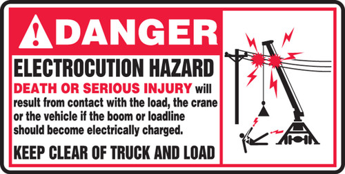 ANSI Danger Safety Sign: Electrocution Hazard 7" x 14" Plastic 1/Each - MELC105VP