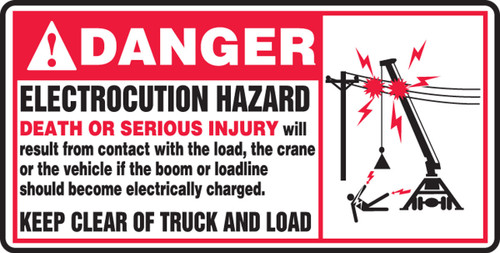 ANSI Danger Safety Sign: Electrocution Hazard 7" x 14" Aluma-Lite 1/Each - MELC105XL