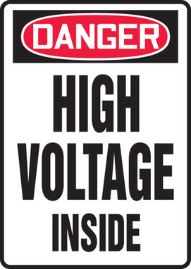 OSHA Danger Safety Sign: High Voltage Inside 14" x 10" Accu-Shield 1/Each - MELC134XP