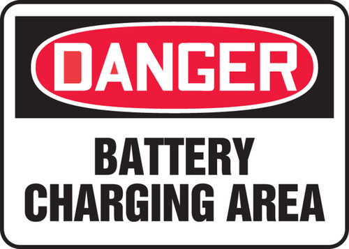 OSHA Danger Safety Sign: Battery Charging Area 10" x 14" Aluma-Lite 1/Each - MELC175XL