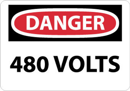 Danger: 480 Volts - 3X5 - PS Vinyl - Pack of 5 - D101AP