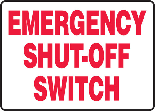 Electrical Sign: Emergency Shut-Off Switch 10" x 14" Dura-Plastic 1/Each - MELC524XT