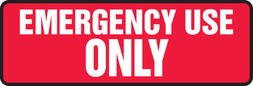 Electrical Sign: Emergency Use ONLY 4" x 12" Aluminum 1/Each - MELC540VA