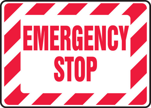 Safety Sign: Emergency Stop 14" x 20" Dura-Plastic 1/Each - MELC543XT