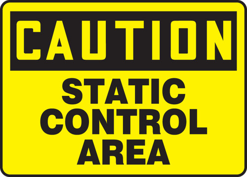 OSHA Caution Safety Sign: Static Control Area 10" x 14" Aluminum 1/Each - MELC605VA