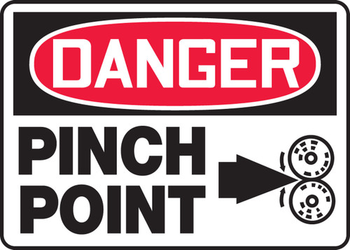 OSHA Danger Safety Sign - Pinch Point 10" x 14" Adhesive Vinyl 1/Each - MEQM143VS