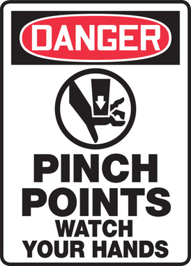 OSHA Danger Safety Sign: Pinch Points - Watch Your Hands 14" x 10" Aluma-Lite 1/Each - MEQM175XL