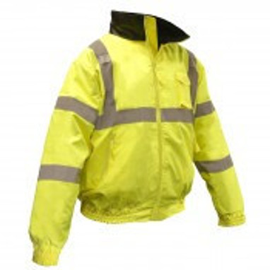 Radians Class III Quilted Hi-Viz Green Bomber Jacket [M-5XL]