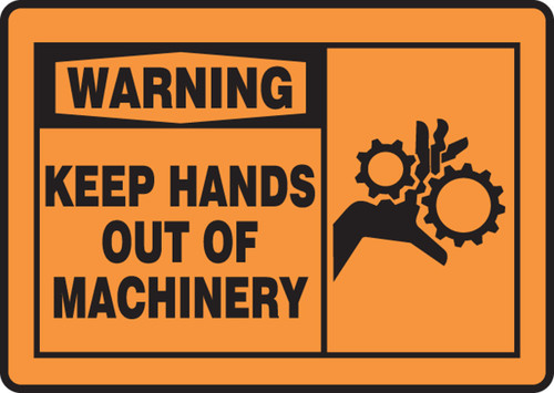 OSHA Warning Safety Sign - Keep Hands Out Of Machinery 7" x 10" Dura-Fiberglass 1/Each - MEQM304XF