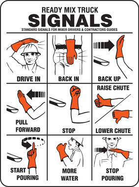 Safety Sign - Ready Mix Truck Signals 14" x 10" Plastic 1/Each - MEQM512VP