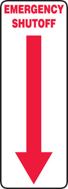Safety Sign: Emergency Shut-off (Down Arrow) 14" x 5" Dura-Plastic 1/Each - MEQM518XT