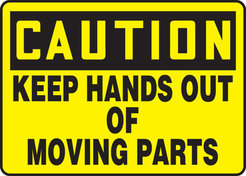OSHA Caution Safety Sign - Keep Hands Out of Moving Parts 10" x 14" Accu-Shield 1/Each - MEQM624XP