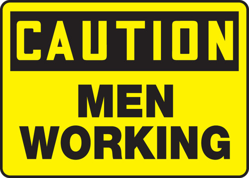 OSHA Caution Safety Sign: Men Working 10" x 14" Accu-Shield 1/Each - MEQM682XP