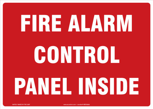 Fire Alarm Signs: Fire Alarm Control Panel Inside 7" x 10" Aluminum - MEXG522VA