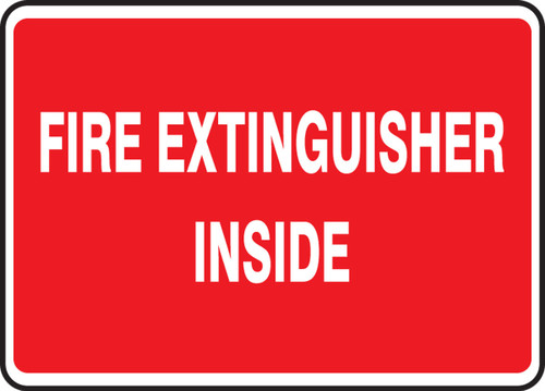 Safety Sign: Fire Extinguisher Inside 7" x 10" Aluminum - MEXG558VA