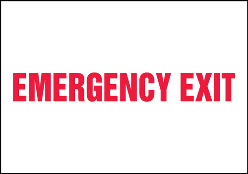 Safety Sign: Emergency Exit (Centered Text) 4" x 18" Adhesive Vinyl 1/Each - MEXT408VS