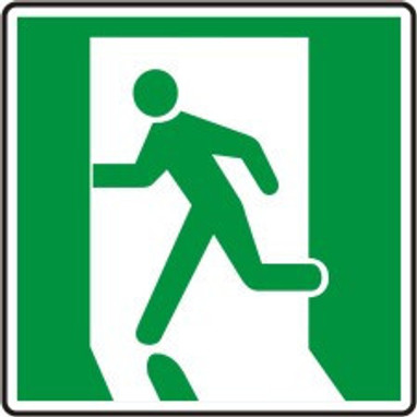 Running Man Emergency Exit Safety Sign 8" x 8" Adhesive Vinyl 1/Each - MEXT412VS