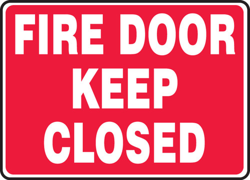 Safety Sign: Fire Door - Keep Closed 10" x 14" Adhesive Vinyl - MEXT510VS