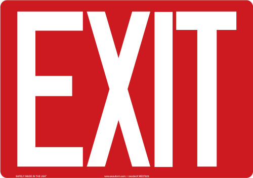 Glow-In-The-Dark Safety Sign: Exit (Red Background) 10" x 14" Lumi-Glow Flex - MEXT523GF
