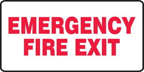 Safety Sign: Emergency Fire Exit 7" x 14" Adhesive Vinyl 1/Each - MEXT531VS