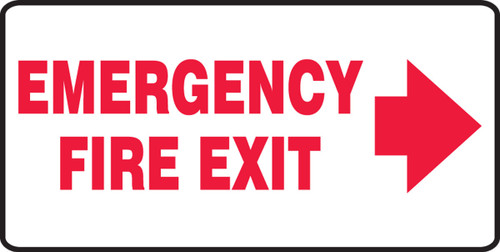 Safety Sign: Emergency Fire Exit (Right Arrow) 7" x 14" Dura-Plastic 1/Each - MEXT533XT