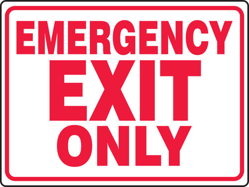 Safety Sign: Emergency Exit Only 18" x 24" Accu-Shield 1/Each - MEXT549XP