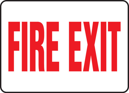 Safety Sign: Fire Exit (Centered Text) 7" x 10" Adhesive Vinyl 1/Each - MEXT557VS