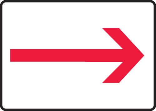 Safety Sign: Red Arrow (right) 10" x 14" Adhesive Vinyl / - MEXT583VS