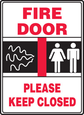Safety Sign: Fire Door - Please Keep Closed (Graphic) 14" x 10" Aluminum 1/Each - MEXT936VA