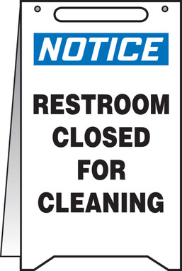 OSHA Notice Fold-Ups Safety Sign: Restroom Closed For Cleaning 20" X 12" - MF114